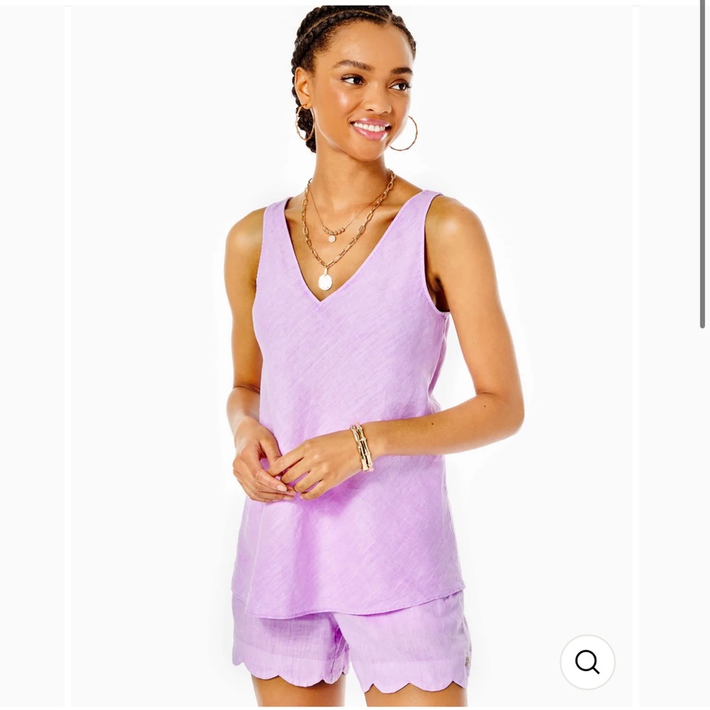 Lilly Pulitzer Lavender V-Neck Tank Top